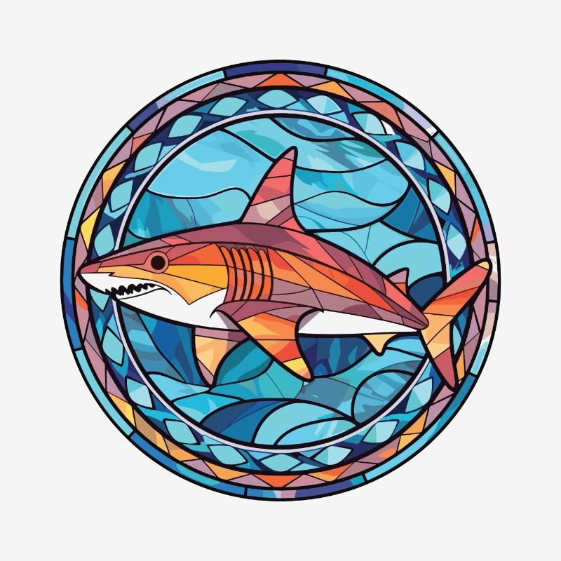 Illustration d’animal de compagnie aquarelle colorée de requin