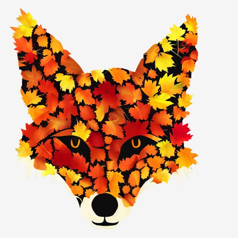 Fuchs aus Herbstblättern