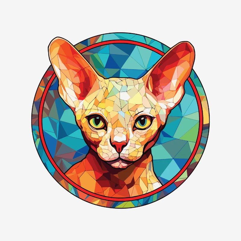 Devon Rex chat aquarelle colorée pour animaux de compagnie Illustration