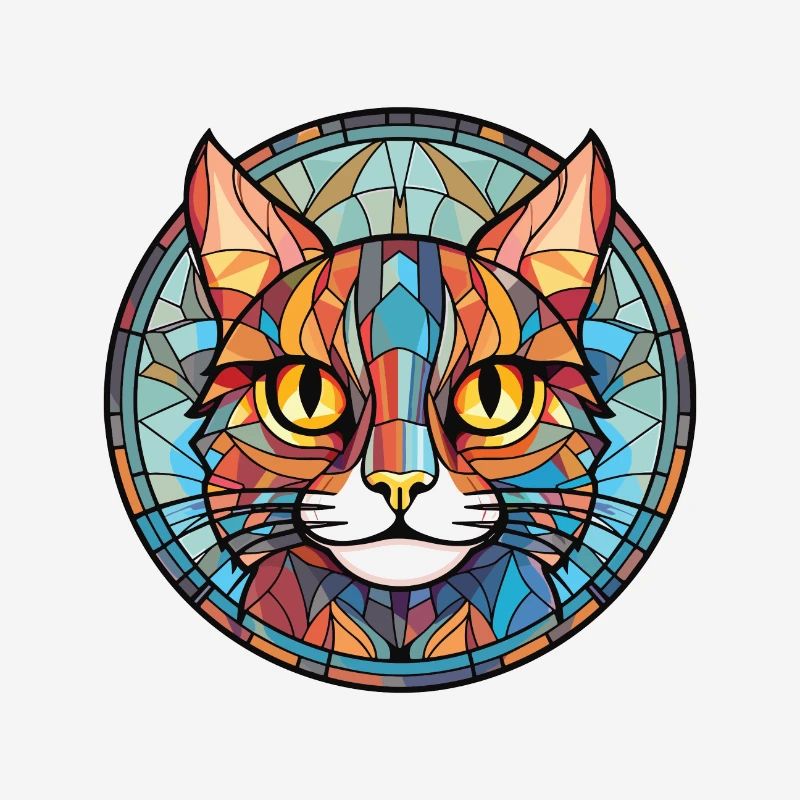 Pixie Bob Cat aquarelle colorée Illustration pour animaux de compagnie