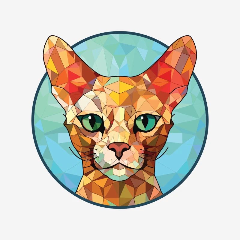 Illustration à l’aquarelle colorée de chat Devon Rex rouge