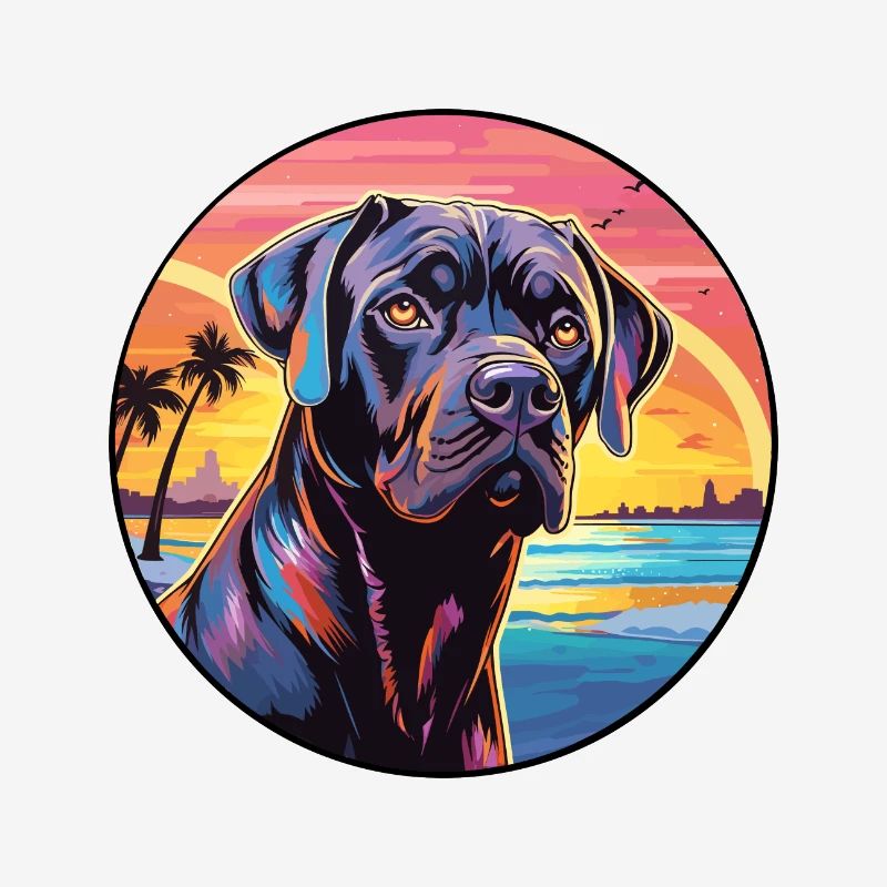 Cane Corso Hunderasse Bunte Karikatur Aquarell