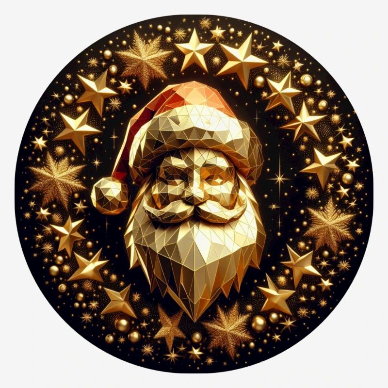 Weihnachtsmann mit Mütze und Sternen