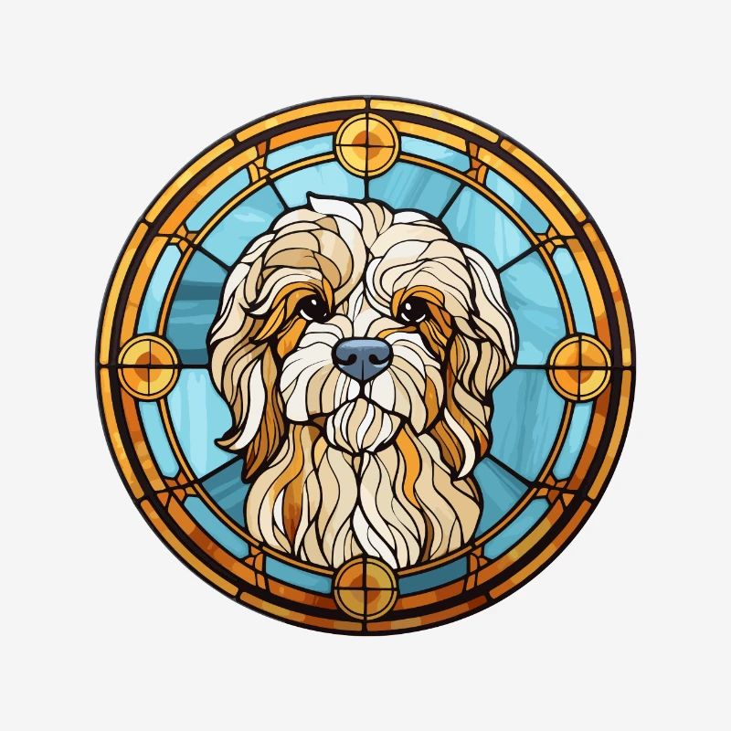 Lowchen Kleiner Löwe Hund Rasse Buntglas Farbe
