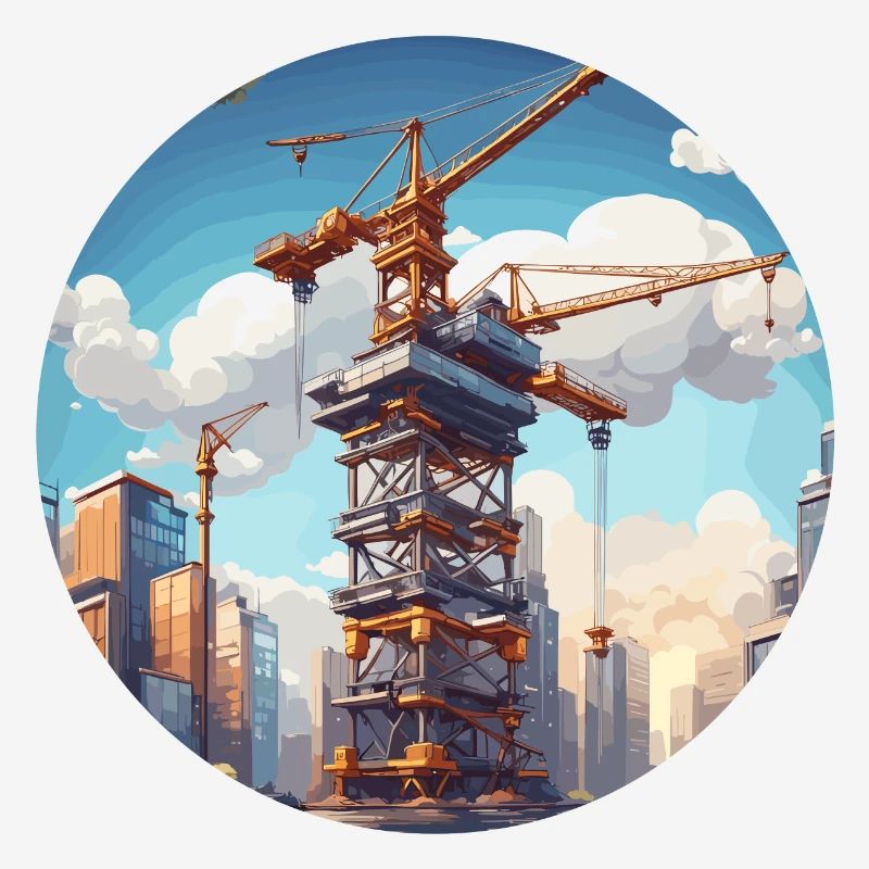 Crane / construction site / winch / crane system