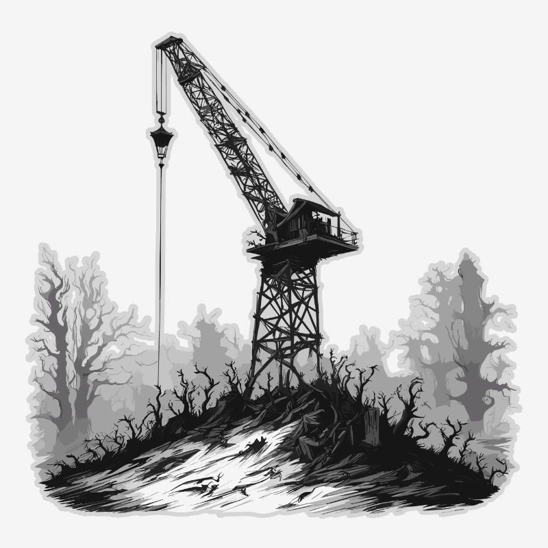 Crane / construction site / winch / crane system