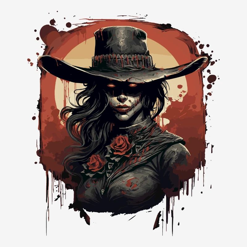 Emo Cowboy Zombie Mädchen