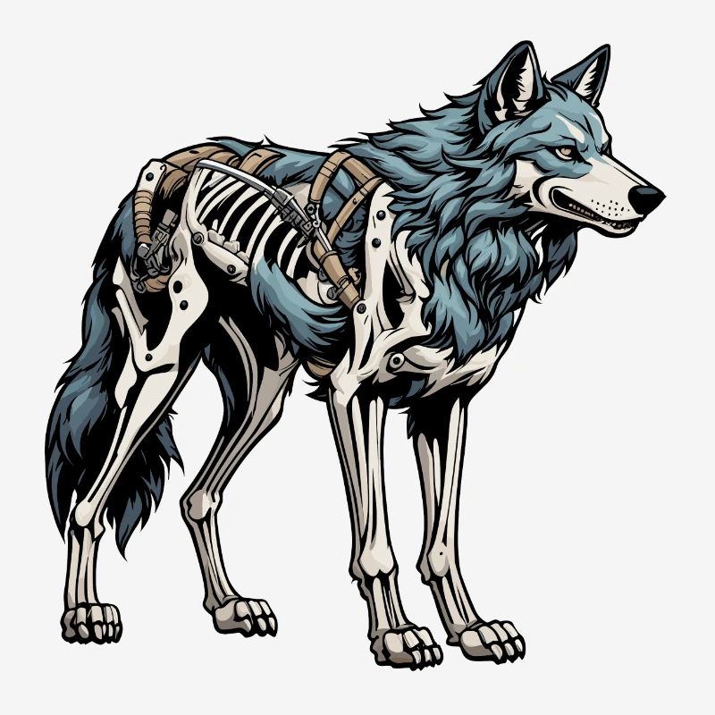 Wolf Skeleton Illustration