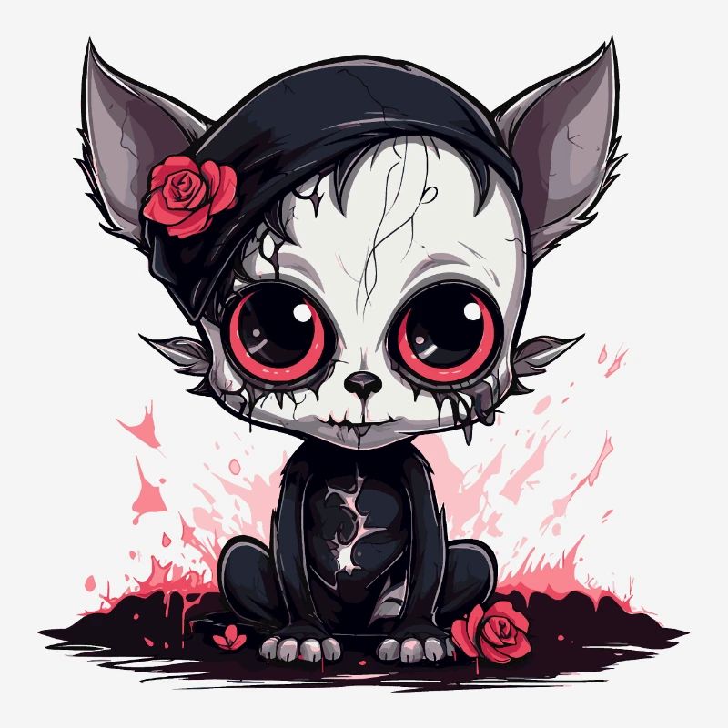 Cute Emo Gothic Kitten