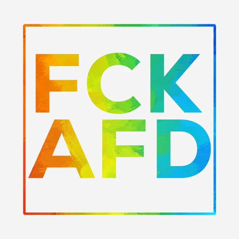 FCK AFD mit Rahmen Regenbogen