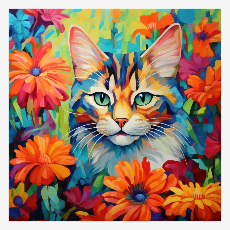Katze, katzenmotiv, blumen, geschenk, geschenkidee