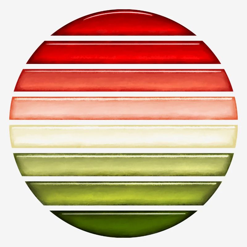 Pastèque rétro coucher de soleil verre design