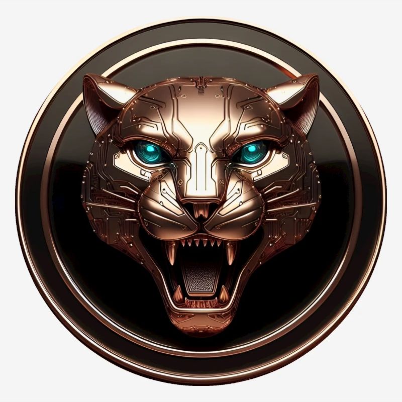 Futuristic Tech Panther Gold
