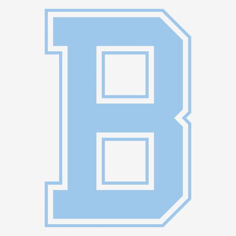 Monogramm Hellblau Varsity College Initiale B