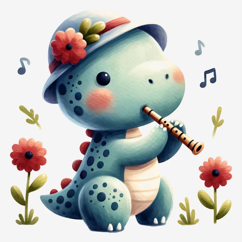 Conception de flûte mignonne de jeu de dinosaure