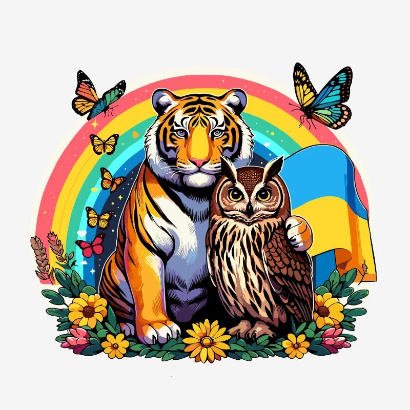 Tiger Eule Regenbogen