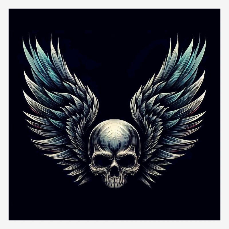 Skull with wings (black)