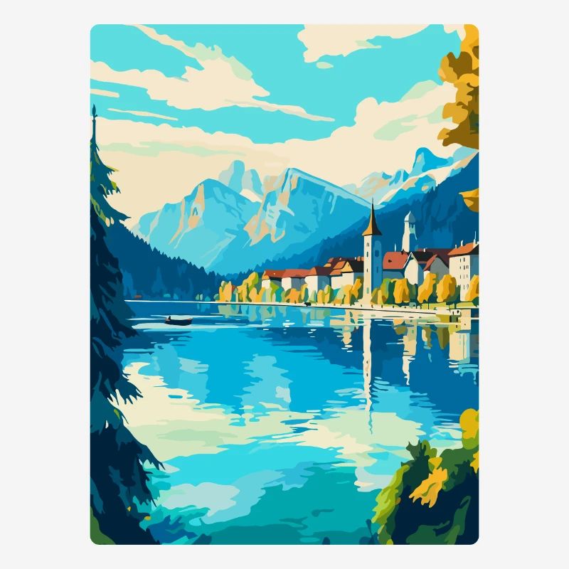 Luzern Schweiz Vintage Reiseplakat Souvenir