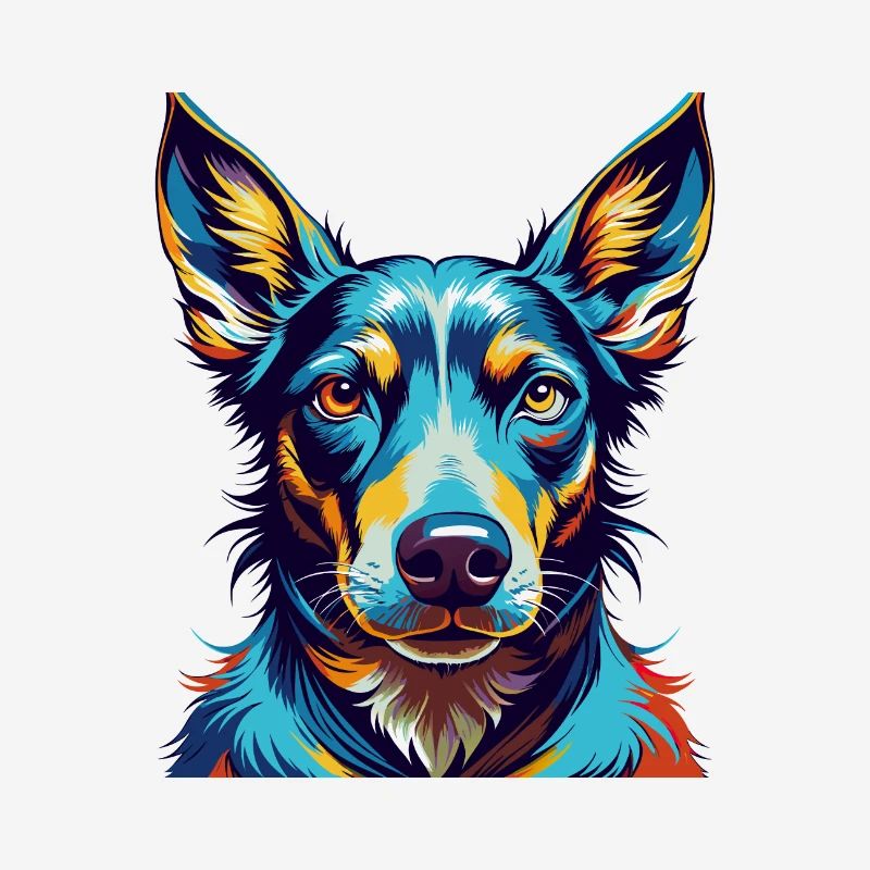 Andalusischer Windhund Hunderasse Bunte Karikatur Kawaii