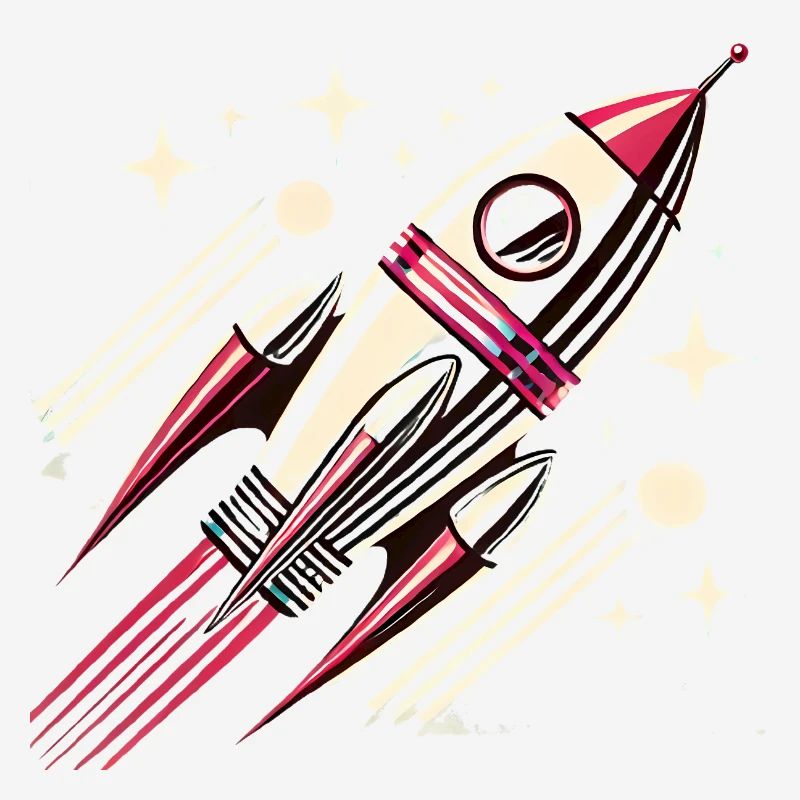 Retro SpaceAge Rocket Vector Design