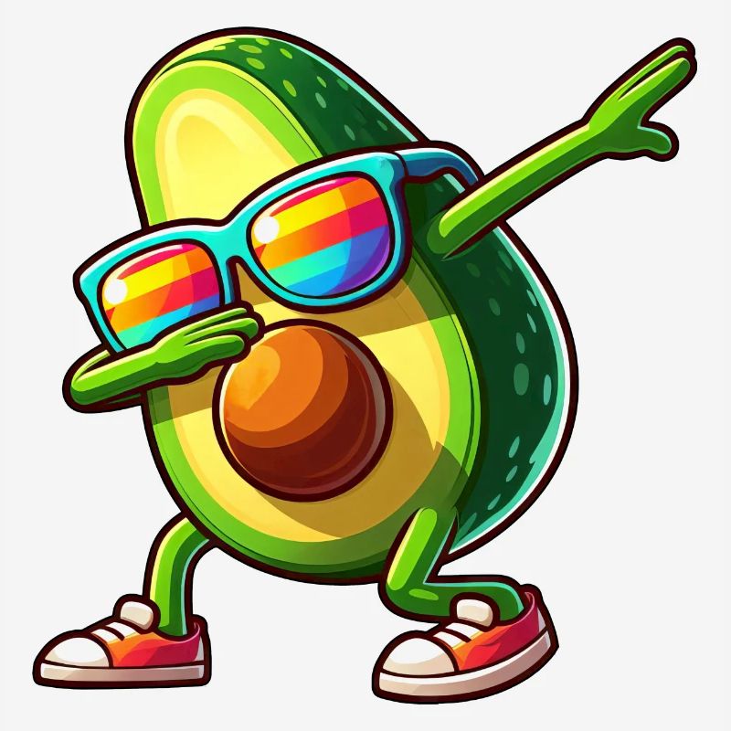Avocado Dab Dancing Sunglasses Rainbow