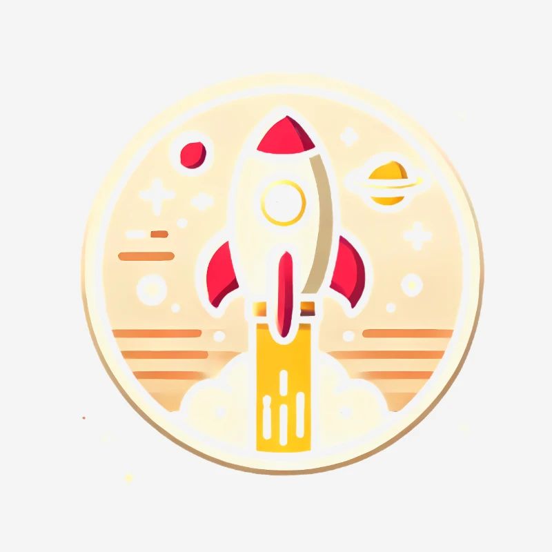 Fusée rétro perdue dans l’espace Graphique