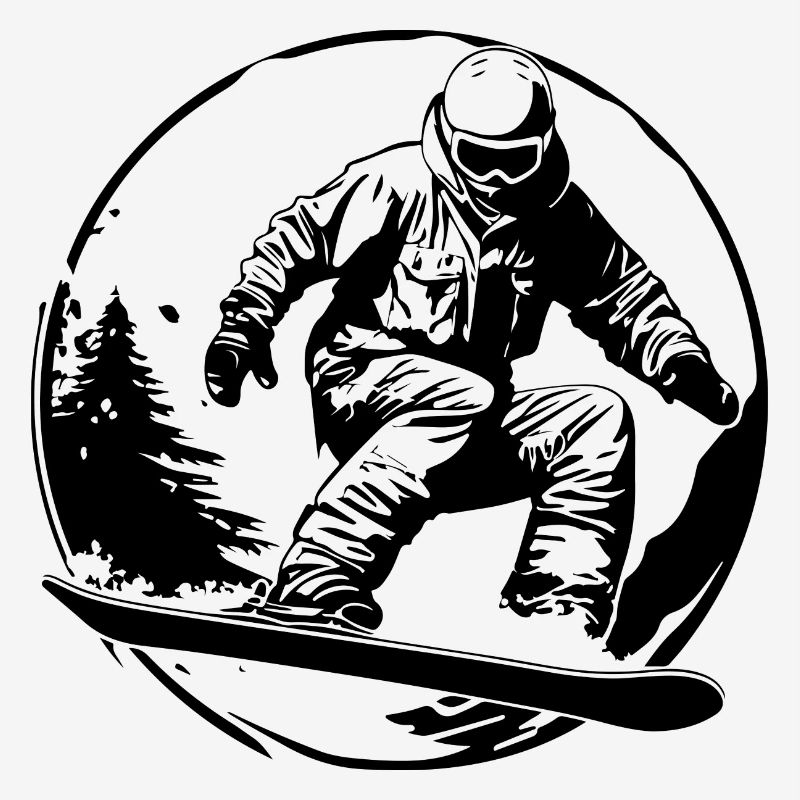 Snowboarding Man Silhouette