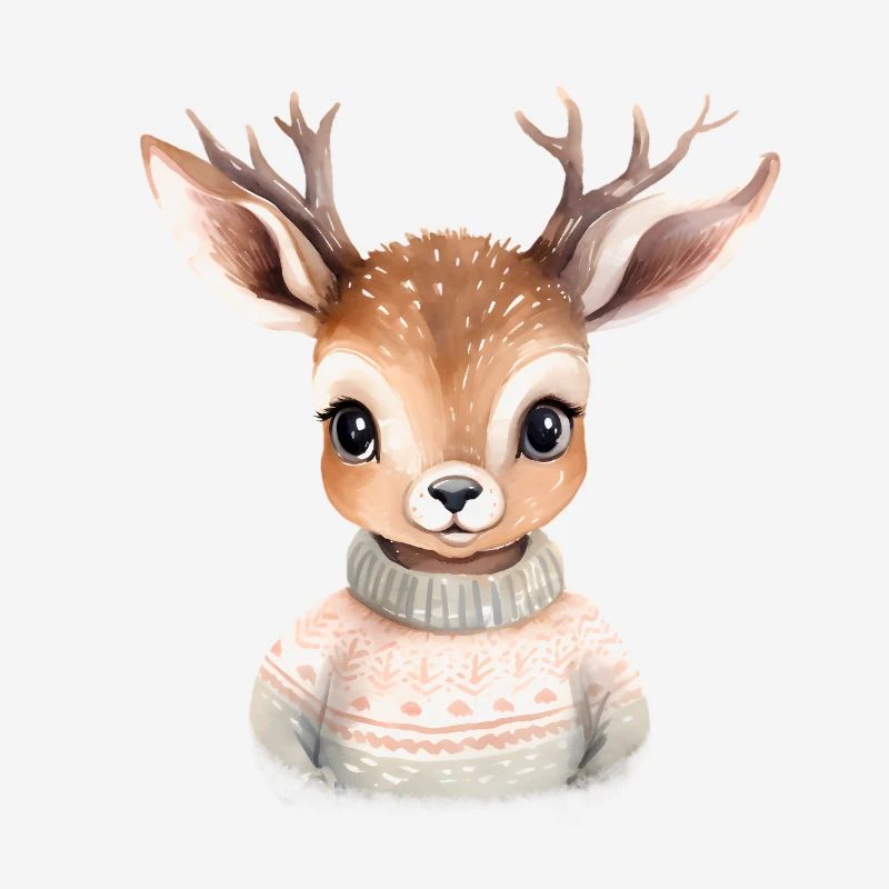 Cerf câlin en pull d’hiver