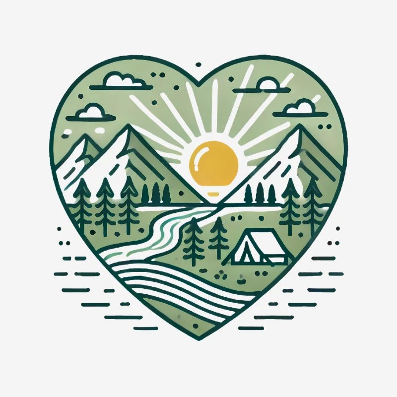 Explore More Camping Heart Design