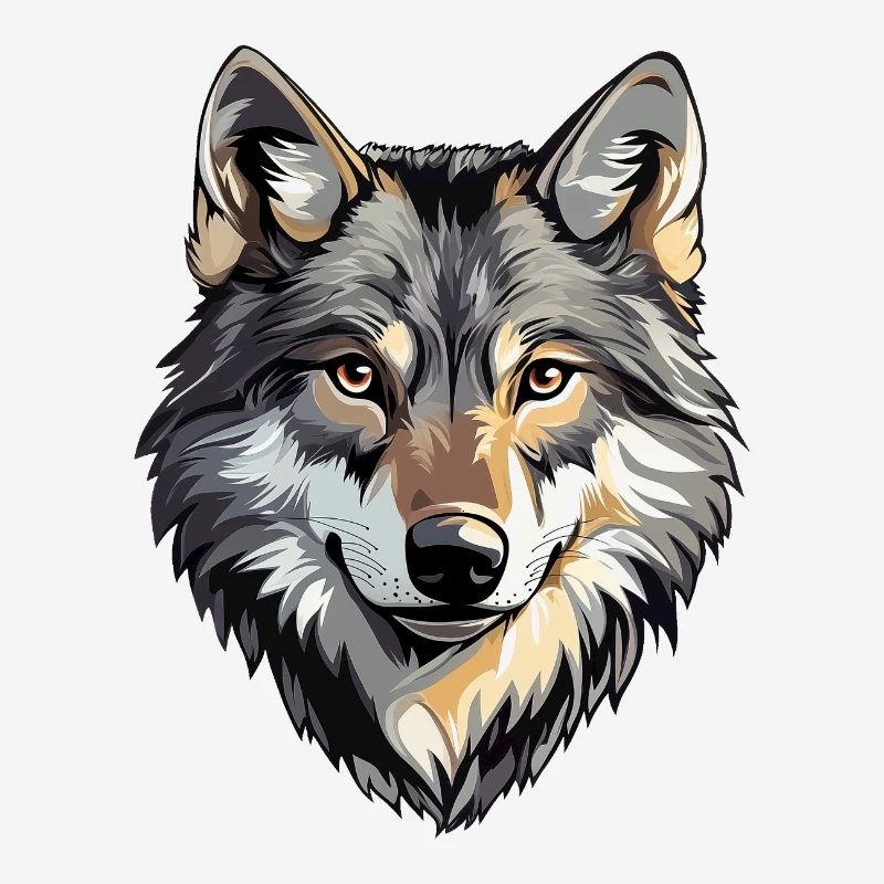 Wolf's head, wild wolf, wolf pack