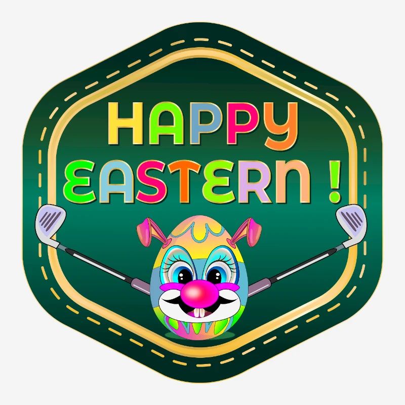HAPPY EASTERN EGGS PLAYING GOLF
