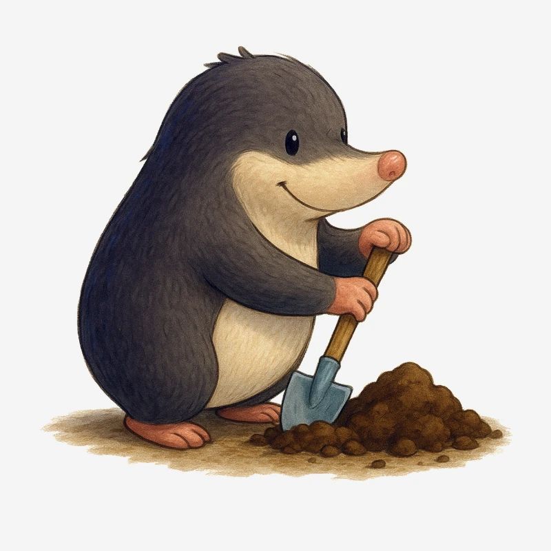 Industrious Mole with Shovel