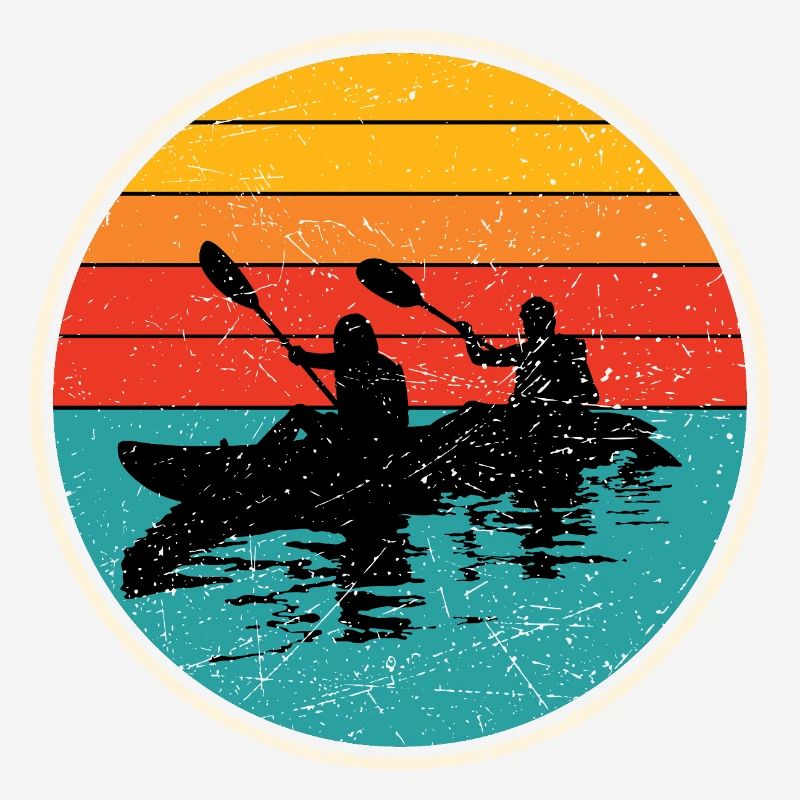 Sunset Kayak Duo Circle