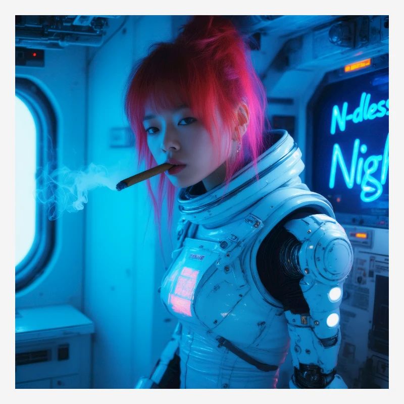 Space Soldier mit einer Zigarre