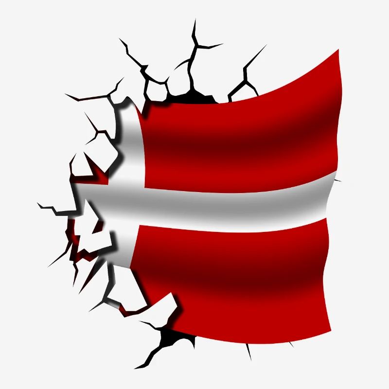 Drapeau du Danemark - Danemark - Drapeau cassé