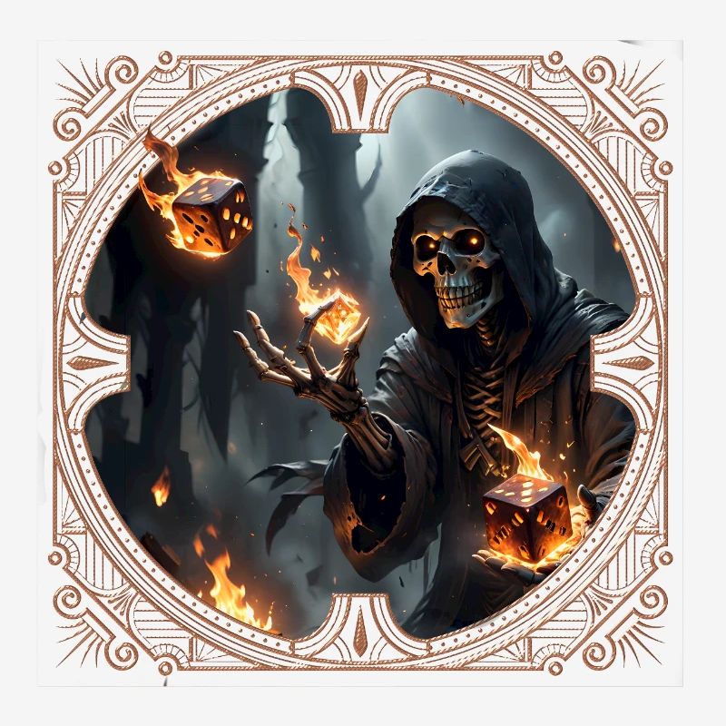 Skeleton Dice Magic and Fire