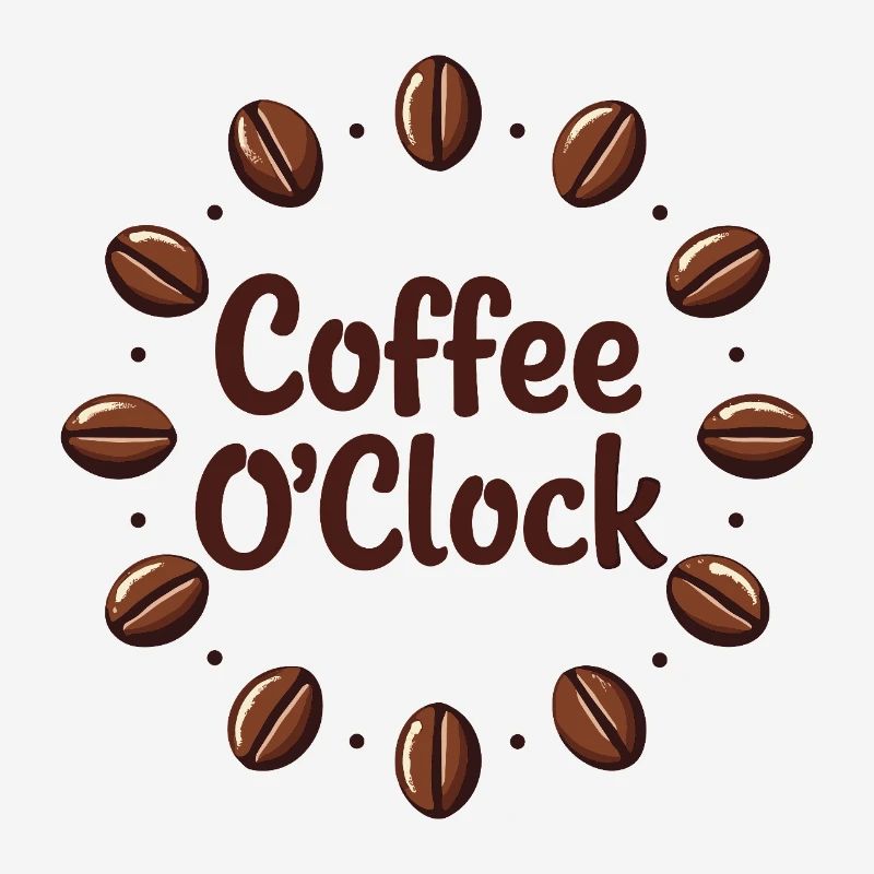 Conception de rêve de café avec le thème Coffee O'Clock
