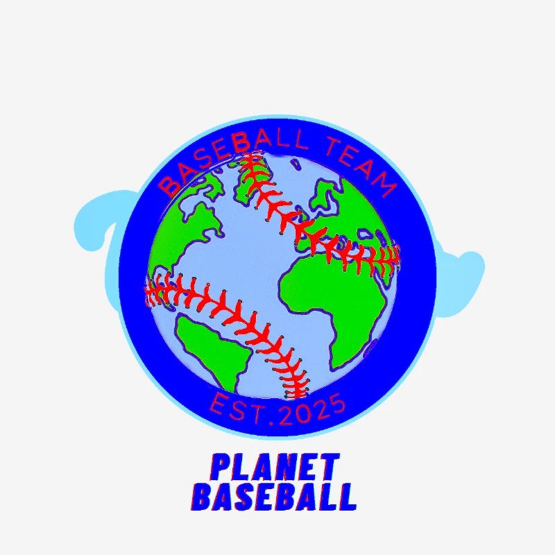 World Map Baseball Team Badge