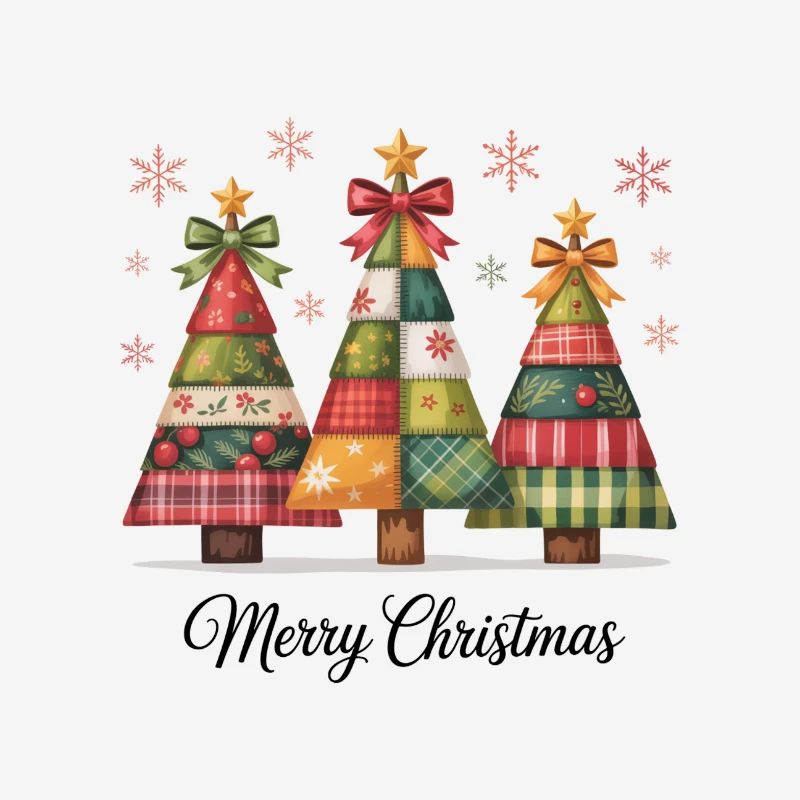 Trio de sapin de Noël patchwork