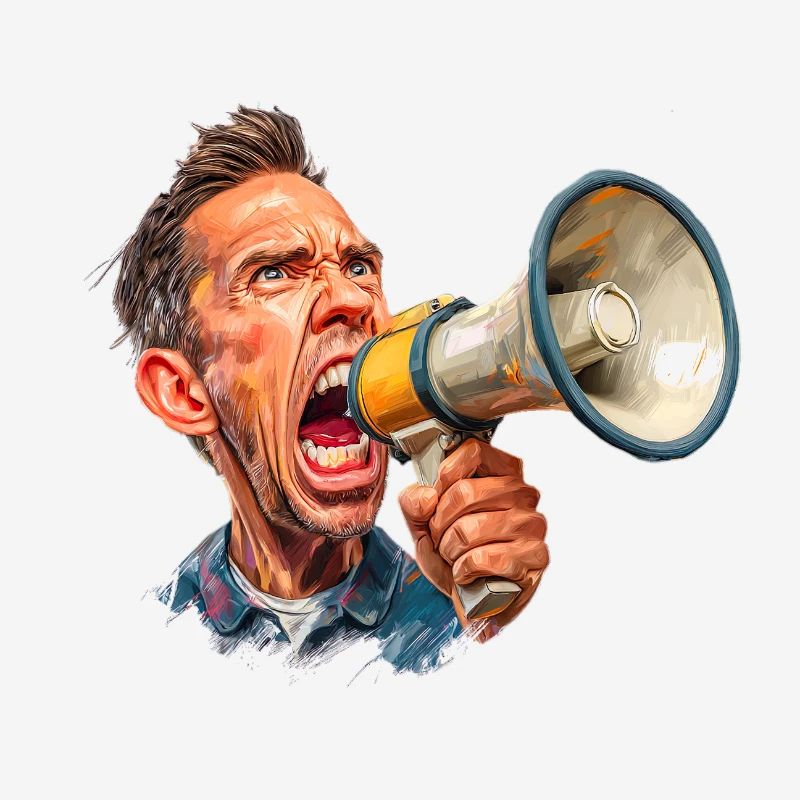 Megafon Ausbruch vom Schiri oder Marktschreier