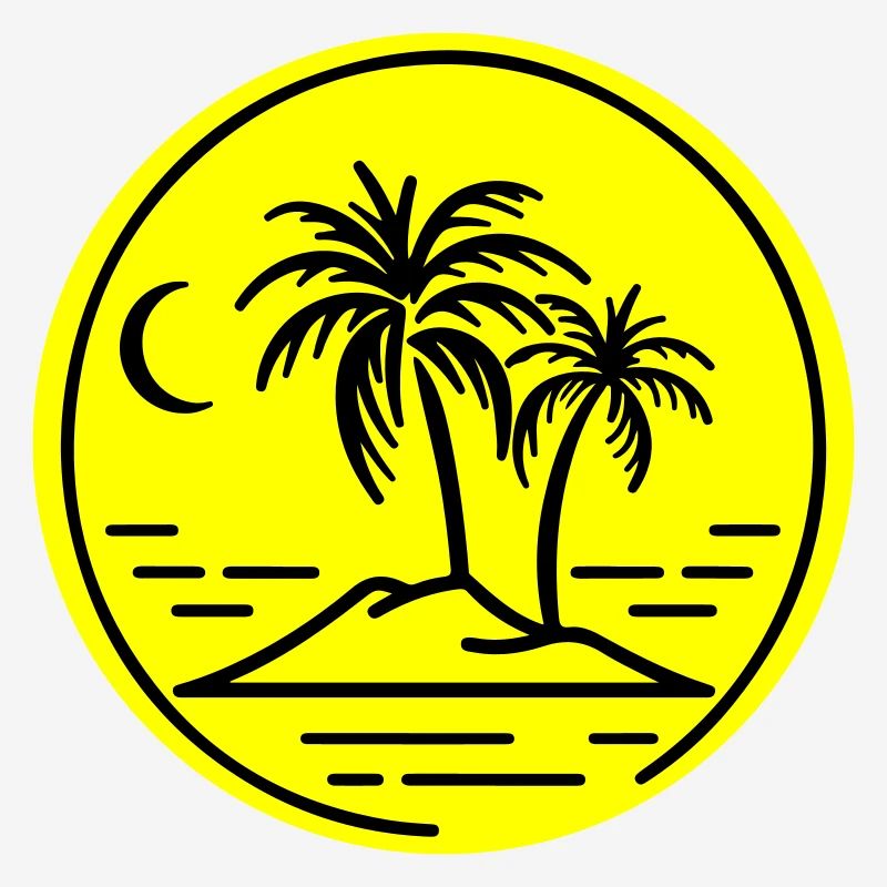 Palm Tree Island Symbol Beach