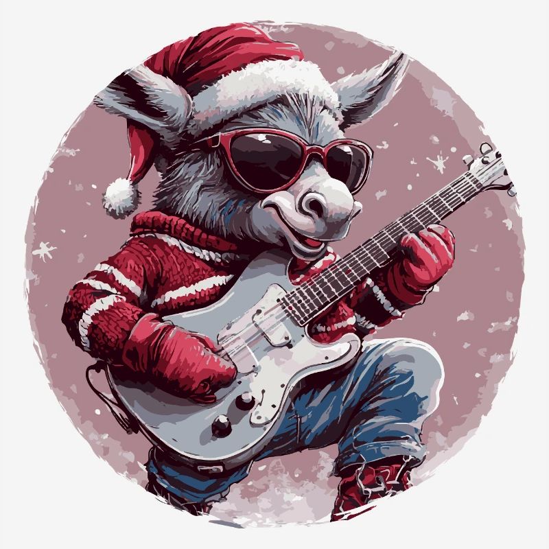 Guitare de Noël Âne