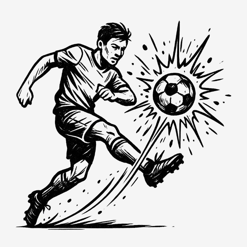 Exploding Soccer Shot Illustration
