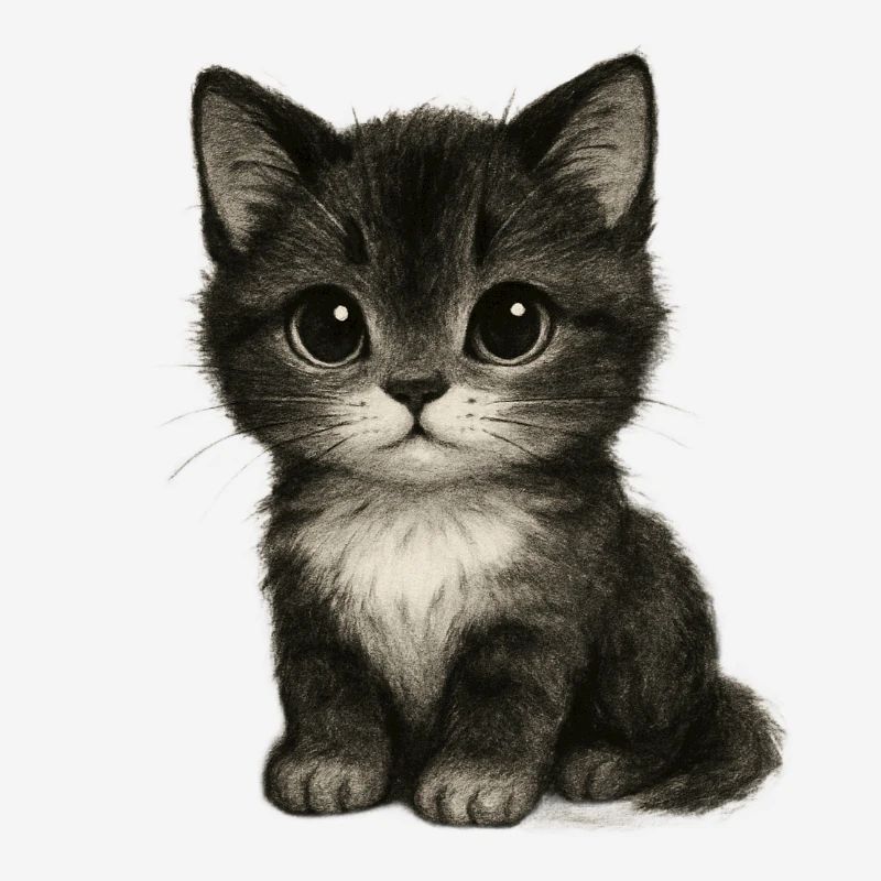 Chaton mignon dans un dessin mignon