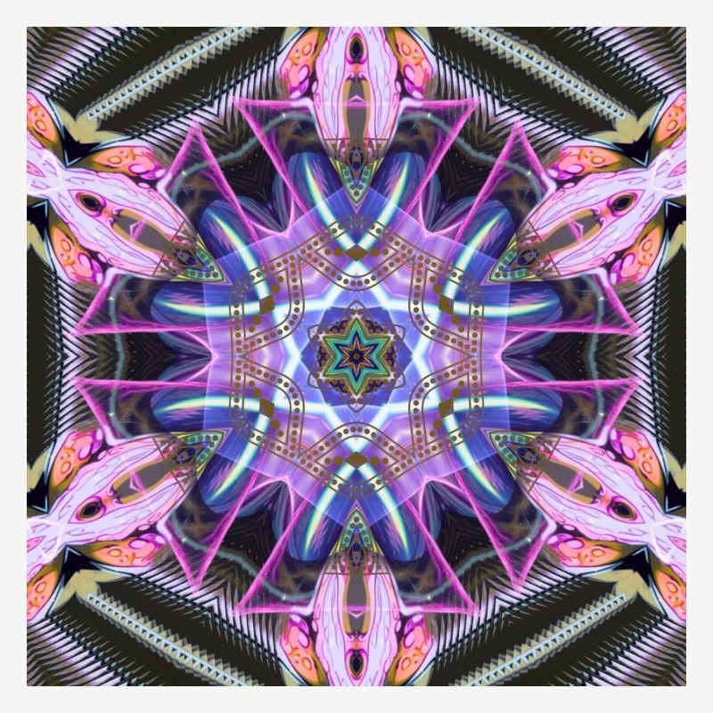 Psychedelic Neon Mandala Pattern