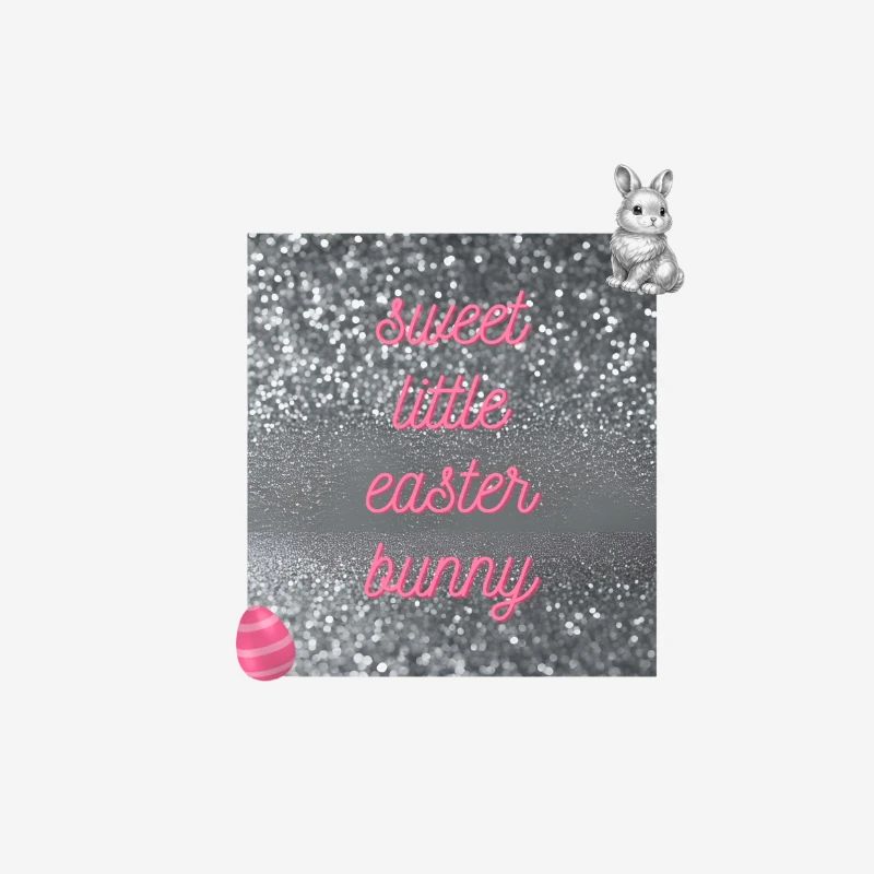 Cute Easter bunny in glitter design