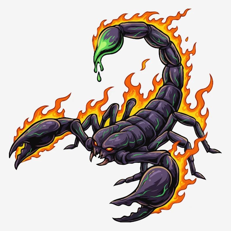 Scorpion with fire