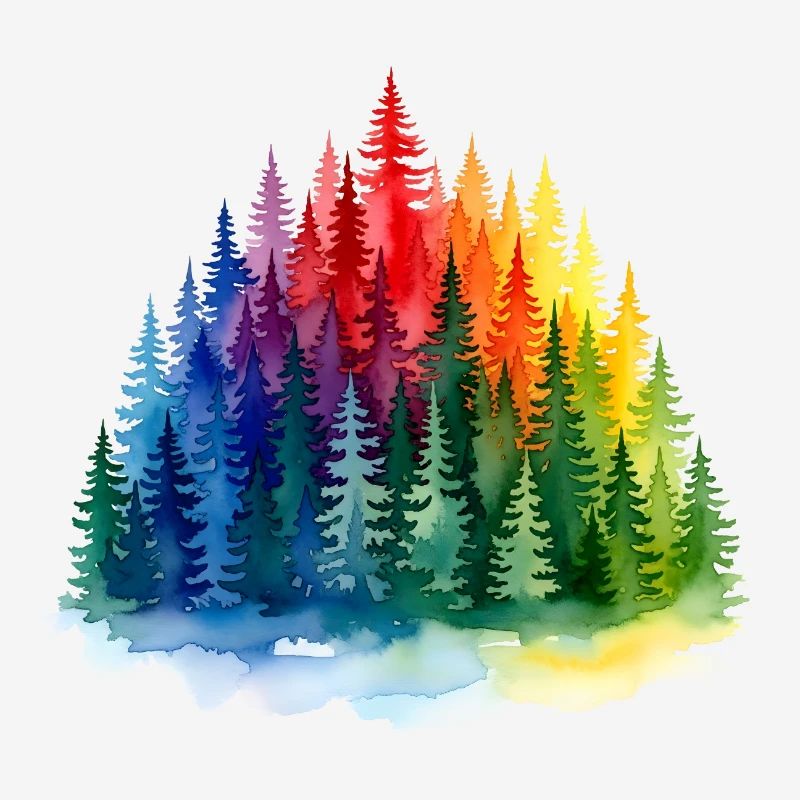 Rainbow Forest Silhouette Rainbow forest