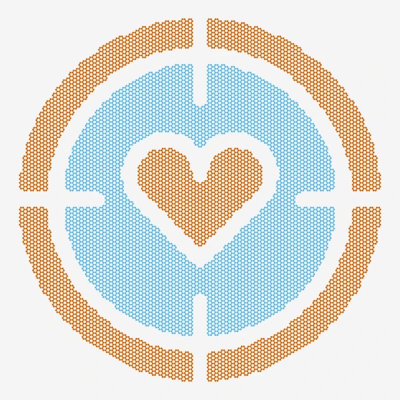 Heart in Target Emblem, atomic pattern