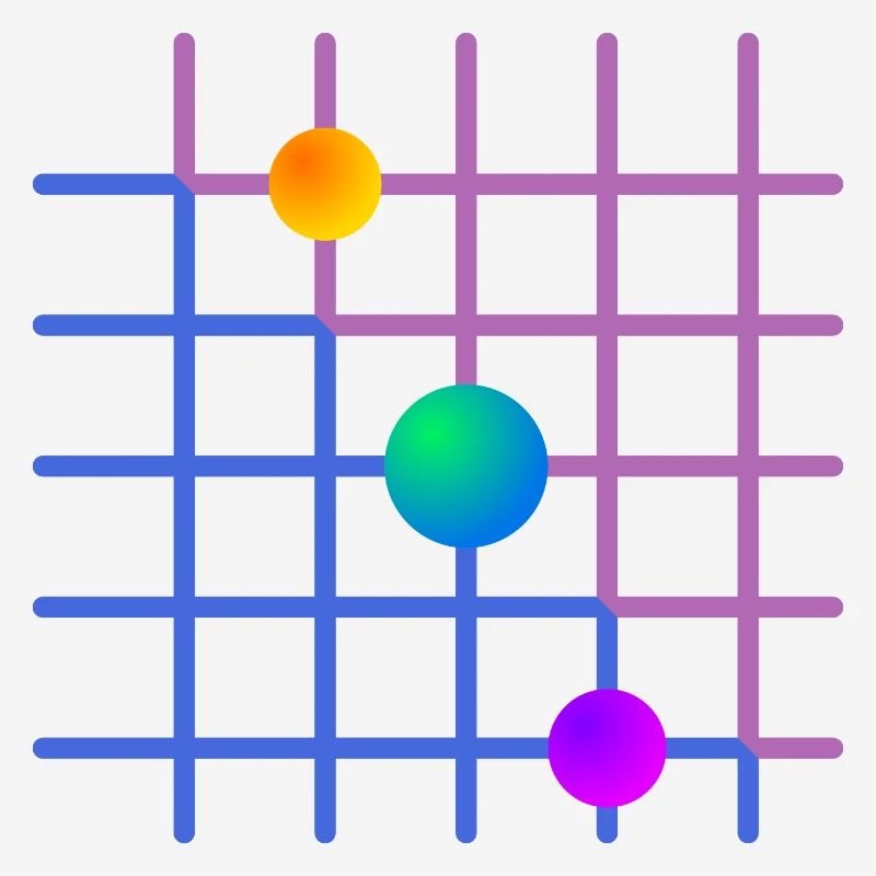 Gradientgitter mit Farbkugeln